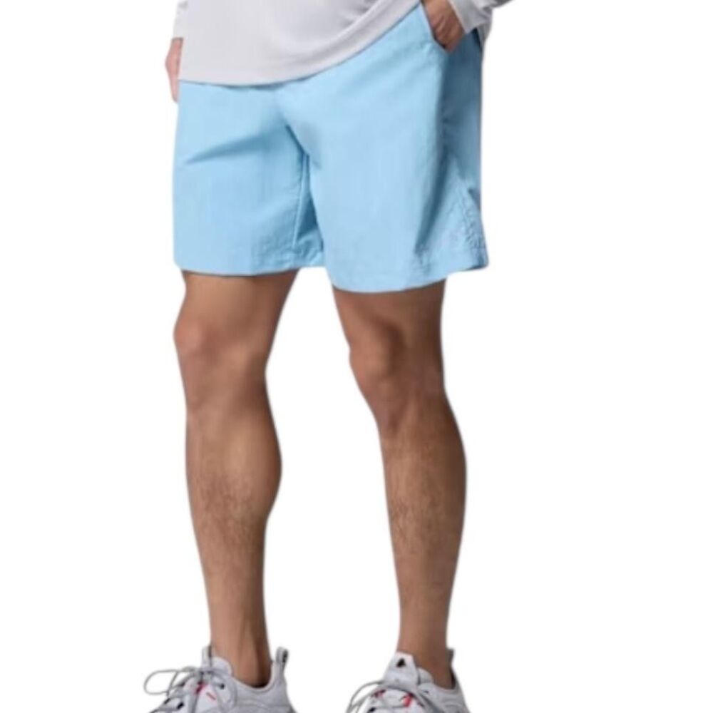 Columbia Shorts Mens 34 Blue Chino 8 Inseam Lightweight Casual Outdoor AM4471